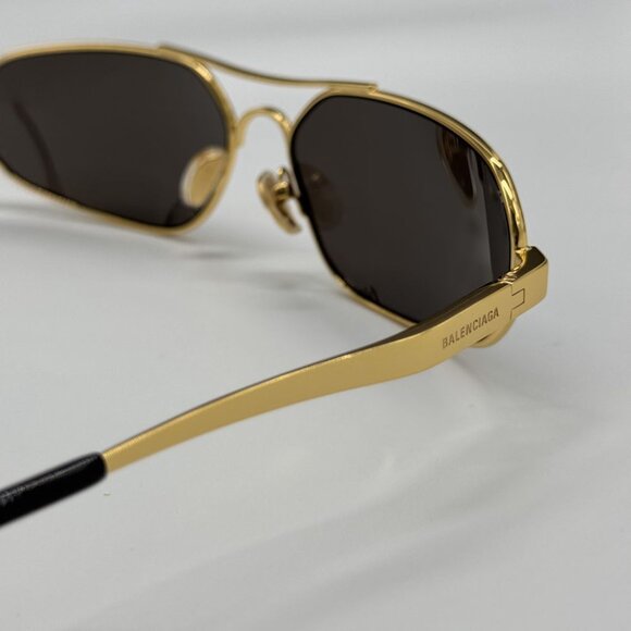 NEW BB0227S 001 BALENCIAGA DARK GOLD/GREY MEN BALENCIAGA SUNGLASSES - Picture 9 of 13